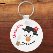 Snowman Funny Face Niedliche Neuheit Weihnachten Schlüsselanhänger (Rückseite)