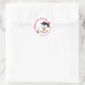 Snowman Funny Face Niedliche Weihnachtsansprache Runder Aufkleber (Tasche)
