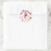 Snowman Funny Foto Face Red White Personalisiert Runder Aufkleber (Tasche)