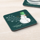 Snowman Furzen Schneeflocken Getränkeuntersetzer (Linke Seite)
