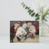 Snowman Gaggle Postkarte (Stehend Vorderseite)