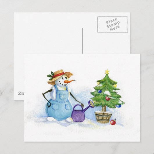 Snowman Gärtner Postkarte (Vorne/Hinten)