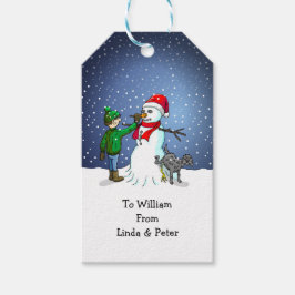Snowman Gebäude Geschenkanhänger