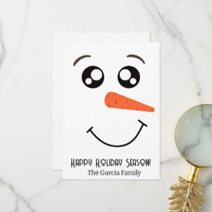 SNOWMAN GEGENÜBER PERSONALISIERTEN FERIENKARTEN DANKESKARTE