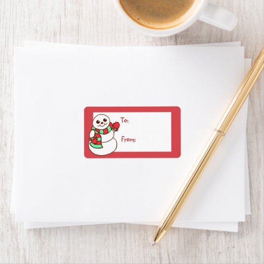Snowman-Geschenketikett Adressaufkleber (Insitu)