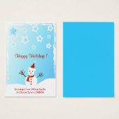 Snowman - Geschenkkarte (Vorne & Hinten)