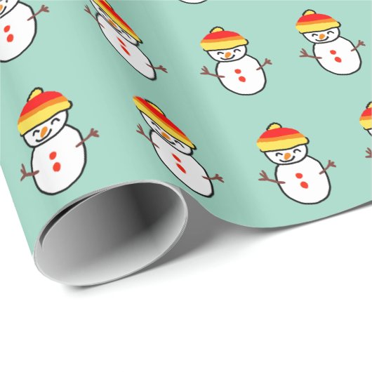 Snowman Geschenkpapier (Rolleneckpunkt)