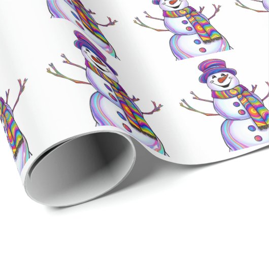 Snowman Geschenkpapier (Rolleneckpunkt)