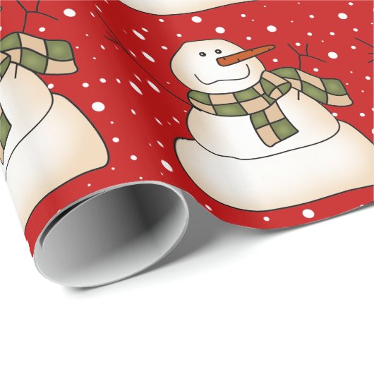 Snowman Geschenkpapier (Rolleneckpunkt)