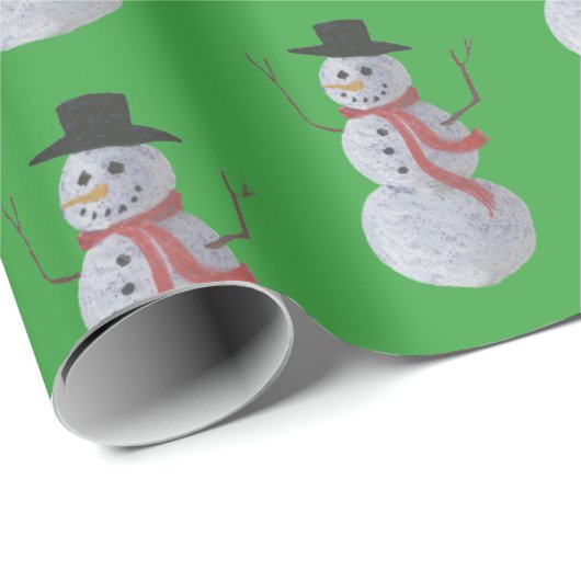 Snowman Geschenkpapier (Rolleneckpunkt)