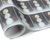 Snowman Geschenkpapier (Rolleneckpunkt)