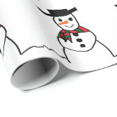 Snowman Geschenkpapier (Rolleneckpunkt)