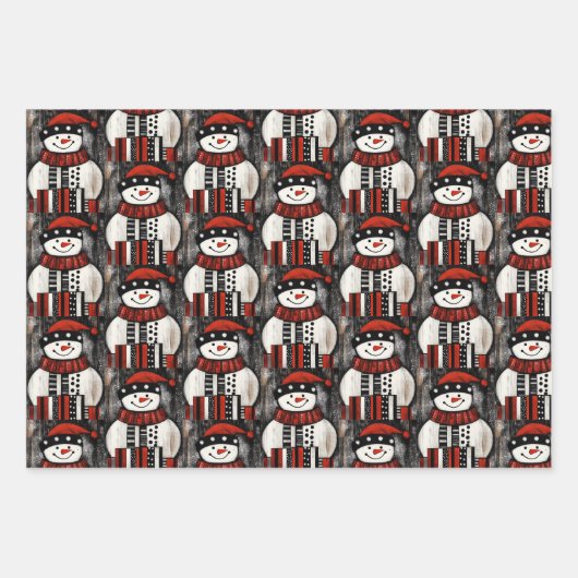 Snowman Geschenkpapier Set (Vorderseite 3)