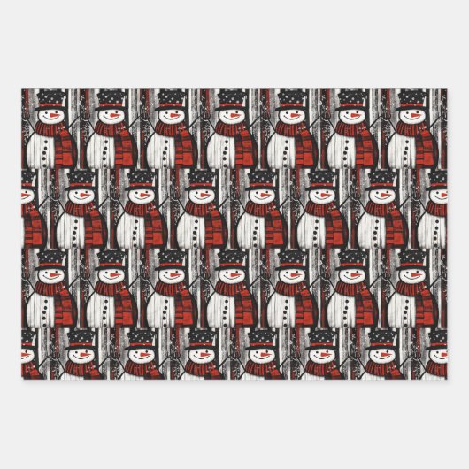 Snowman Geschenkpapier Set (Vorderseite 2)