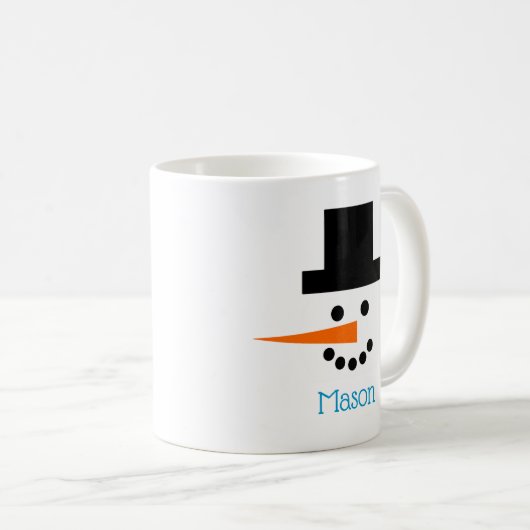 Snowman-Gesicht Gewohnter Winterurlaub Spaß lächel Kaffeetasse (VorderseiteRechts)
