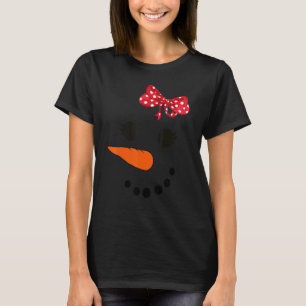 Snowman Gesicht mit Carrot Nose Snowgirl Red Bow G T-Shirt