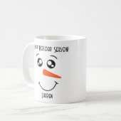 SNOWMAN-GESICHT PERSONALISIERT MUG KAFFEETASSE (Vorderseite Links)