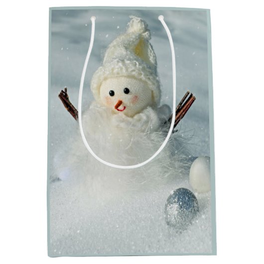 Snowman Gift Bag Mittlere Geschenktüte (Vorderseite)