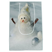 Snowman Gift Bag Mittlere Geschenktüte (Rückseite)