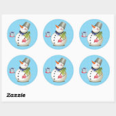 Snowman Gift Glossy Stickers 3 inch (Blatt 6) (Blatt)