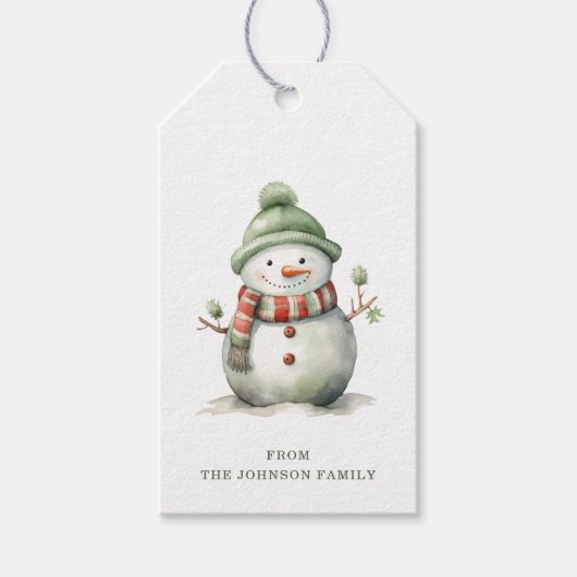 Snowman Gift Tags Geschenkanhänger (Vorderseite)