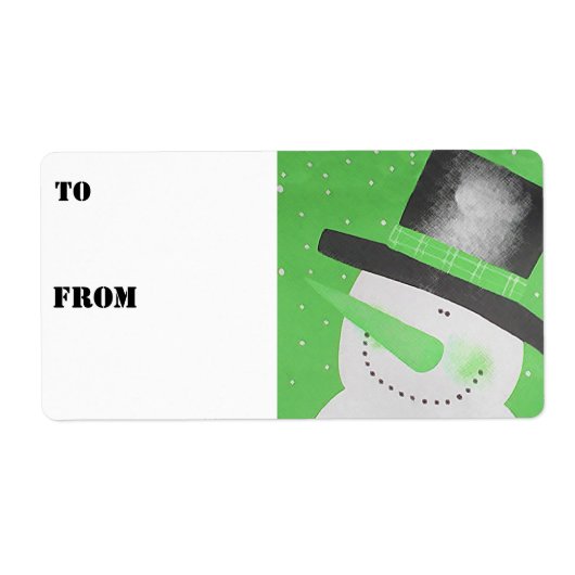 Snowman Gift Tags - Grün (Vorne)