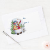 Snowman - Gift Tags Rechteckiger Aufkleber (Umschlag)