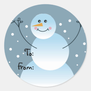 Snowman Gift Tags Runder Aufkleber