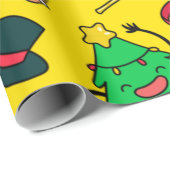 Snowman Gingerbread Man Christmas Trees Geschenkpapier (Rolleneckpunkt)