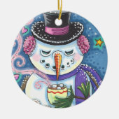 SNOWMAN, GINGERBREAD MAN & TASSE DES HOT-SCHOKOLAD KERAMIK ORNAMENT (Vorne)