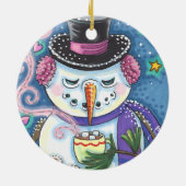 SNOWMAN, GINGERBREAD MAN & TASSE DES HOT-SCHOKOLAD KERAMIK ORNAMENT (Hinten)