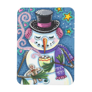 SNOWMAN, GINGERBREAD MAN & TASSE DES HOT-SCHOKOLAD MAGNET