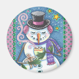 SNOWMAN, GINGERBREAD MAN & TASSE DES HOT-SCHOKOLAD MAGNET