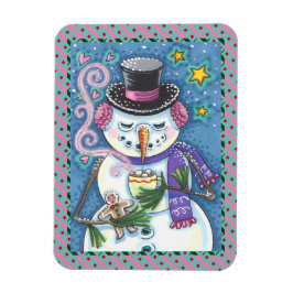 SNOWMAN, GINGERBREAD MAN & TASSE DES HOT-SCHOKOLAD MAGNET