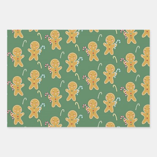 Snowman Gingerbread Man Tin Soldier Weihnachten Geschenkpapier Set (Vorderseite 3)