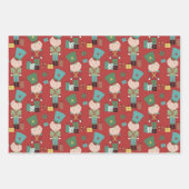 Snowman Gingerbread Man Tin Soldier Weihnachten Geschenkpapier Set (Vorderseite 2)