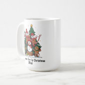Snowman Gingerbrot Mann Familienweihnachtsjahr Kaffeetasse (Vorderseite Links)