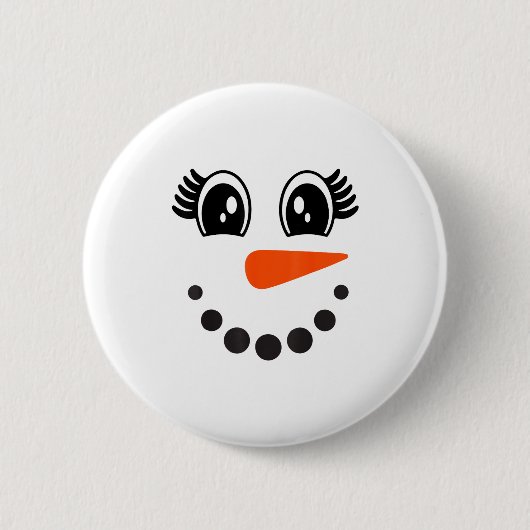 Snowman Girl Face For Girls Christmas Winter  Button (Vorderseite)