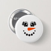 Snowman Girl Face For Girls Christmas Winter  Button (Vorne & Hinten)