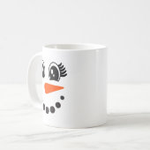 Snowman Girl Face For Girls Christmas Winter Kaffeetasse (Vorderseite Links)