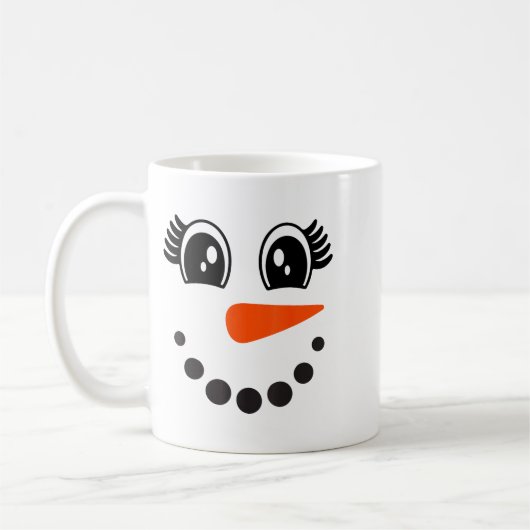Snowman Girl Face For Girls Christmas Winter Kaffeetasse (Links)