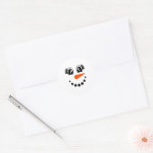 Snowman Girl Face For Girls Christmas Winter Runder Aufkleber (Umschlag)