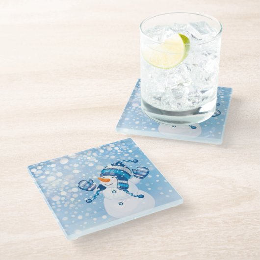 Snowman Glasuntersetzer (Schrägansicht)