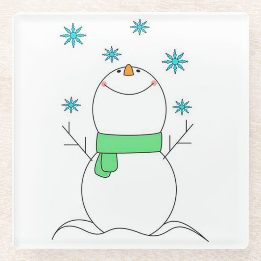 Snowman Glasuntersetzer (Vorderseite)