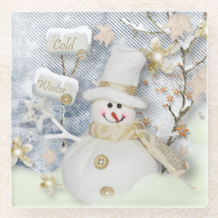 Snowman Glasuntersetzer