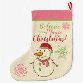Snowman glaubt an Magie Großer Weihnachtsstrumpf (Rückseite)