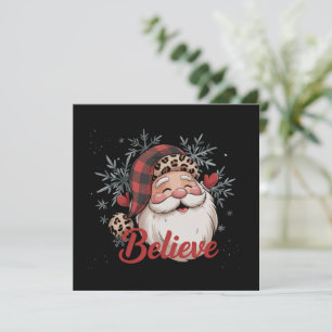 Snowman glaubt Santa Red Kariert Hat Weihnachten
