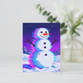 Snowman Glitch Postkarte (Stehend Vorderseite)