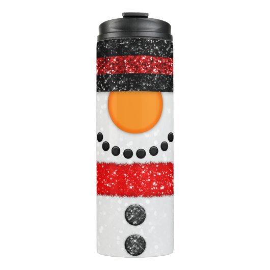 Snowman Glitzer Tumbler Thermosbecher (Vorderseite)