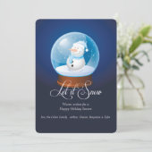 Snowman Globe Holiday Card Feiertagskarte (Stehend Vorderseite)
